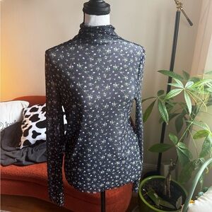Endless Rose Black Floral Sheer Blouse